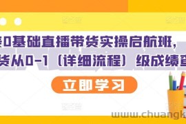 （2751期）创美0基础直播带货实操启航班，直播带货从0-1（详细流程）