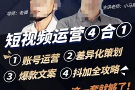 短视频运营实操全套课程，抖加投放，差异化策划，爆款文案内容，短视频账号运营