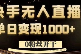 0粉丝开干，快手无人直播，单日变现1k+【揭秘】