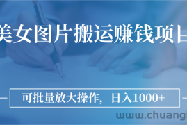 （2783期）图片搬运赚钱项目，可批量放大操作，日入1000+