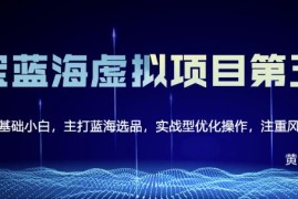 黄岛主淘宝虚拟无货源3.0+4.0+5.0，适合零基础小白，主打蓝海选品，实战型优化操作