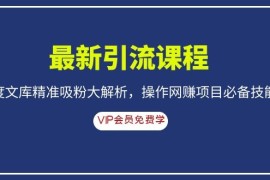 （1083期）最新引流课程，百度文库精准吸粉大解析，操作网赚项目必备技能