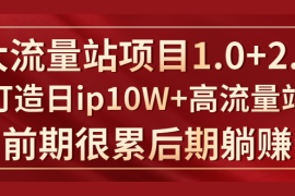 （1425期）《大流量站项目1.0+2.0》打造日ip10W+高流量站，前期很累后期躺赚