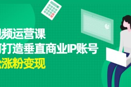 （2185期）短视频运营课，如何打造垂直商业IP账号，轻松涨粉变现