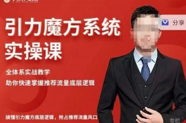 阿呆-引力魔方系统实操课，全体系实战教学，助你快速掌握推荐流量底层逻辑