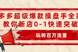 （2039期）拼多多超级爆款操盘手全案课，教你新店0-1快速突破，玩转百万流量