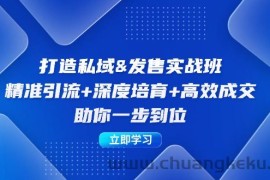 （12642期）打造私域&amp;发售实操班：精准引流+深度培育+高效成交，助你一步到位