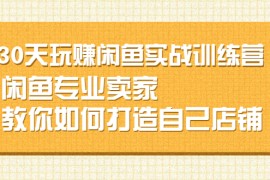 （2247期）30天玩赚闲鱼实战训练营，闲鱼专业卖家教你如何打造自己店铺