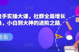 社群操盘手实操大课，社群全局增长成交实操，小白到大神的进阶之路