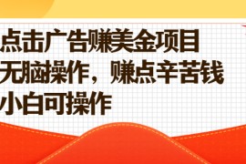 （2138期）点击广告赚美金项目，无脑操作，赚点辛苦钱 小白可操作【视频课程】