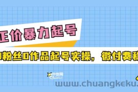 （3377期）正价暴力起实操号：0粉丝0作品起号实操，微付费稳号