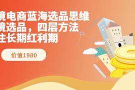 跨境电商蓝海选品思维：跨境选品，四层方法，抓住长期红利期（价值1980）