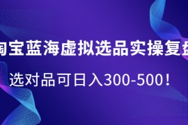 （2095期）淘宝蓝海虚拟选品实操复盘，选对品可日入300-500！