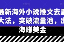 最新海外小说推文去重大法，突破流量池，出海赚美金