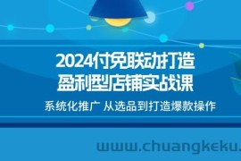 （11458期）2024付免联动-打造盈利型店铺实战课，系统化推广 从选品到打造爆款操作