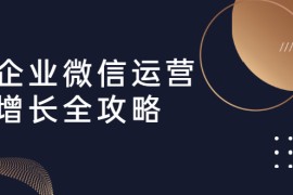 （1625期）企业微信运营增长全攻略：引流+裂变+运营+成交（16节体系课）