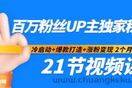 （2900期）百万粉丝UP主独家秘诀：冷启动+爆款打造+涨粉变现 2个月12W粉（21节视频课)