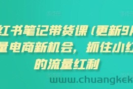 小红书笔记带货课(更新9月)流量电商新机会，抓住小红书的流量红利