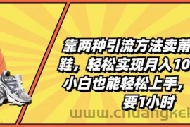 靠两种引流方法卖莆田高端鞋，轻松实现月入1W+，小白也能轻松上手，每天只要1小时【揭秘】