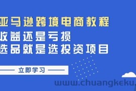 （11432期）亚马逊跨境电商教程：收益还是亏损！选品就是选投资项目