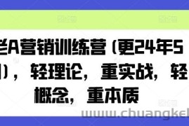 老A营销训练营(更24年6月)，轻理论，重实战，轻概念，重本质