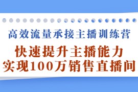 （2409期）高效流量承接主播训练营：快速提升主播能力,实现100万销售直播间