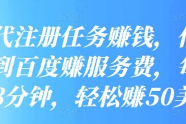 发布代注册任务赚钱，代提交网站到百度赚服务费，每天只需花3分钟，轻松赚50美元