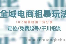 全域电商粗暴玩法课：10亿销售经验干货分享！定位/免费起号/千川投流