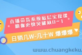 （3034期）直播带货系统底层实操课，助你更快突破从0~1，日销几W-几十W 爆爆爆