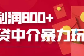 网贷中介暴利赚钱项目，只要愿意花时间去做，一天收入800+没问题