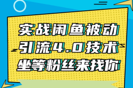 （1534期）实战闲鱼被动引流4.0技术，坐等粉丝来找你，实操演示日加200+精准粉