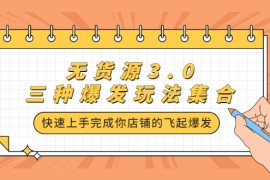 （2228期）无货源3.0三种爆发玩法集合，快速上手完成你店铺的飞起爆发