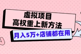 （3151期）虚拟项目高权重上新方法，月入5万+店铺都在用（实战）