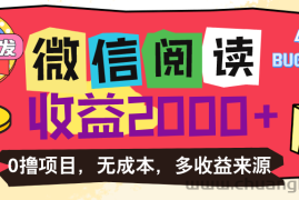 （11036期）微信阅读4.0卡bug玩法！！0撸，没有任何成本有手就行，一天利润100+