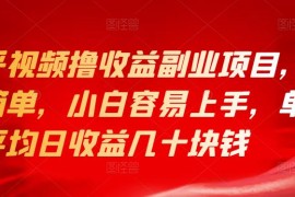 知乎视频撸收益副业项目，操作简单，小白容易上手，单账号平均日收益几十块钱