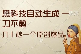 （12706期）黑科技自动生成 一刀不剪 几十秒一个原创作品