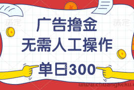 （11408期）最新教程！广告撸金，无需人工操作，单日收入300+