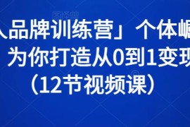 「个人品牌训练营」个体崛起的时代，为你打造从0到1变现系统（12节视频课）