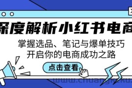 （12585期）深度解析小红书电商：掌握选品、笔记与爆单技巧，开启你的电商成功之路