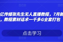 聚亿传媒张先生无人直播教程，7月新课，教程素材话术一千多G全套打包