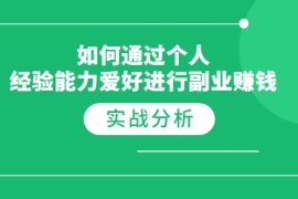 （1771期）如何通过个人经验能力爱好进行副业赚钱，多种实战赚钱分析（完结）